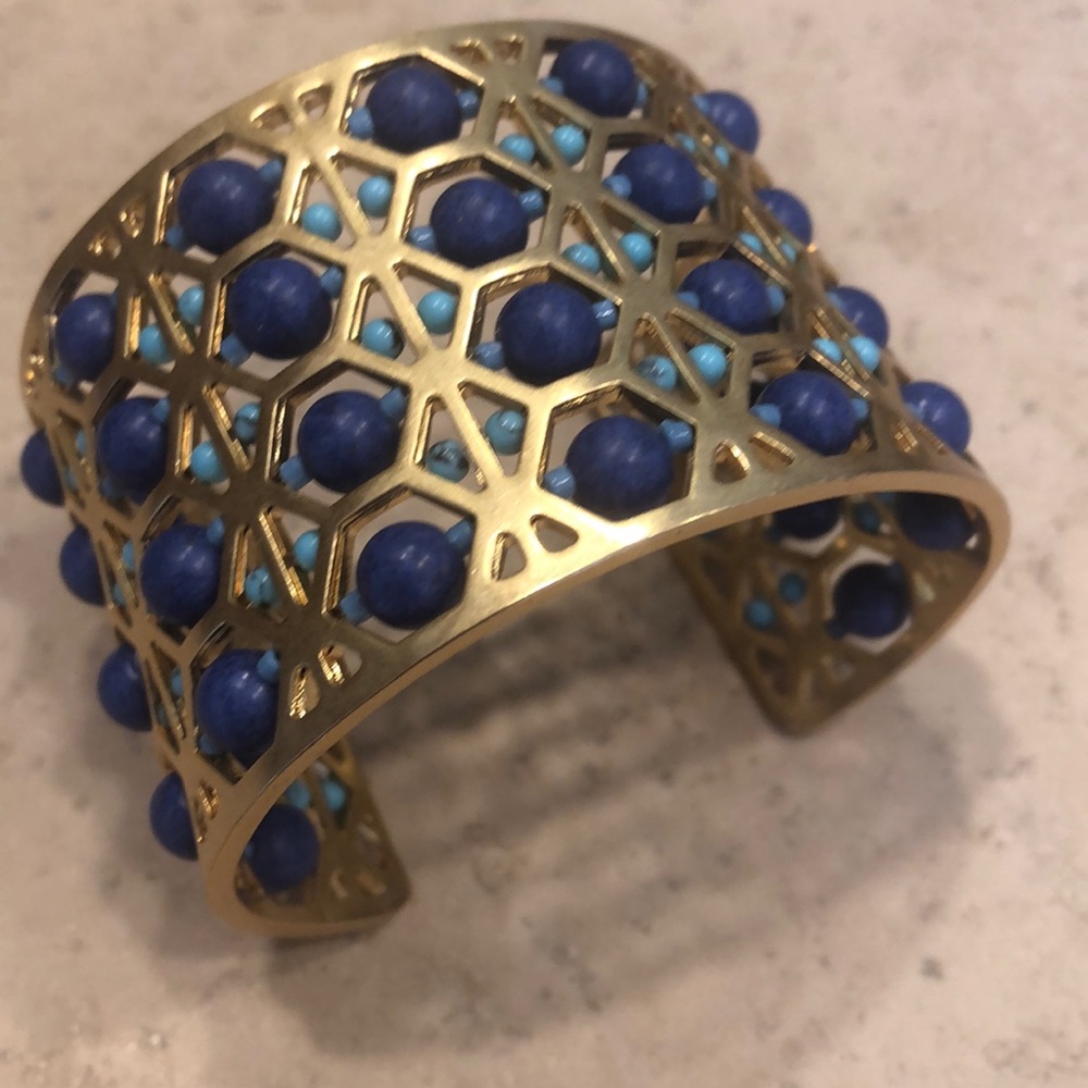 Stella Dot Abacus Cuff Blue Bracelet